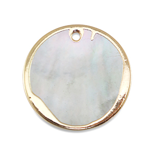 BQ S&uuml;sswasserperlen Anh&auml;nger Round Gold-Natural white