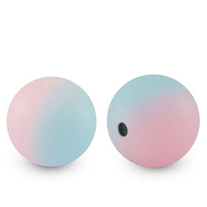 Silikonperlen 15mm runden Blue-pink