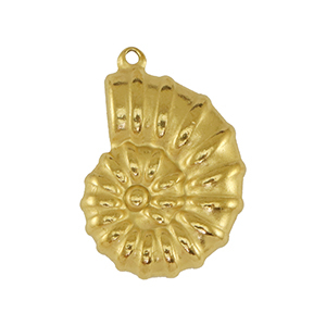 Stainless Steel - Rostfrei Stahl Anh&auml;nger Muschel Gold