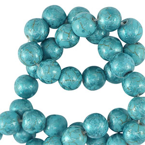 Perlen Keramik 8mm Metallic Blue