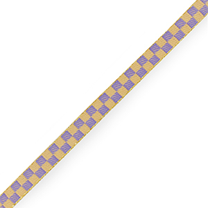 Schmuckband mit Text W&uuml;rfel Yellow-purple
