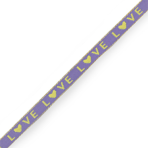Schmuckband mit Text "love" Lavender purple