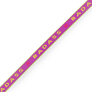 Schmuckband mit Text "badass" Purple