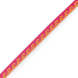 Schmuckband mit Text Wellen Orange-pink