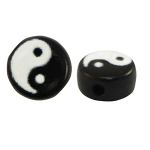 Buchstaben Perlen aus Acryl Yin & Yang Black-white