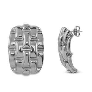 Ohrringe aus Stainless Steel - Rostfreiem Stahl Ohrstecker Rechteck Silver