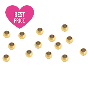 Stainless Steel - Rostfrei Stahl Schmuckzubeh&ouml;r Quetschperlen 2mm Gold