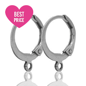 Stainless Steel - Rostfreiem Stahl Schmuckzubeh&ouml;r Ohrh&auml;nger verschliessbar mit &Ouml;se Silver