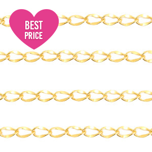 Stainless Steel - Rostfrei Stahl Schmuckzubeh&ouml;r Gliederkette Gold