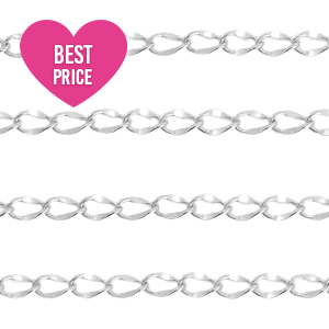 Stainless Steel - Rostfrei Stahl Schmuckzubeh&ouml;r Gliederkette Silber