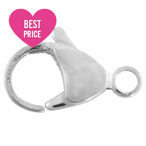 Stainless Steel - Rostfreiem Stahl Schmuckzubeh&ouml;r Karabinerverschluss 10mm Silber