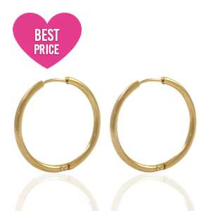 Ohrringe aus Stainless Steel - Rostfreiem Stahl Creolen 20mm Gold