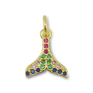 Brass TQ Metall Anh&auml;nger Schwanz Gold-multicolor