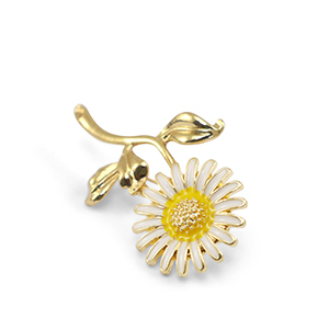 Broschen Blume White-yellow-gold