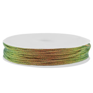 Makramee Band geflochten 1mm Multicolour-orange green metallic