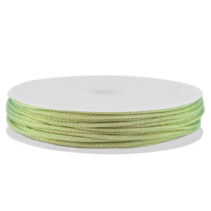 Makramee Band geflochten 1mm Light green-gold metallic