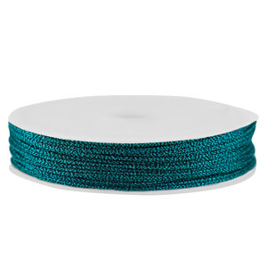 Makramee Band geflochten 0,8mm Teal metallic