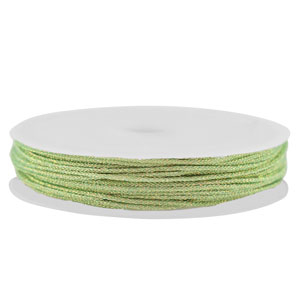 Makramee Band geflochten 0,8mm Light green-gold metallic