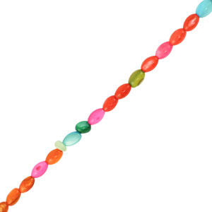 Muschel Perlen Oval Multicolor