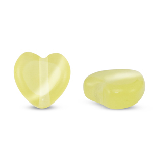 Glasperlen Cat's Eye Herz Yellow