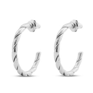 Ohrringe / Ohrstecker aus Stainless Steel - Rostfreiem Stahl Creolen Silver