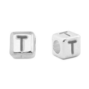 Metall Perlen Buchstabe DQ T Antik silber (Nickelfrei)