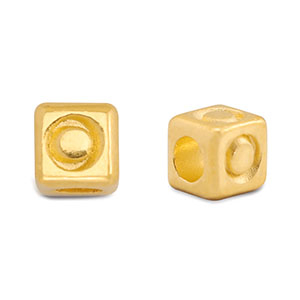 Metall Perlen Buchstabe DQ O Gold (Nickelfrei)