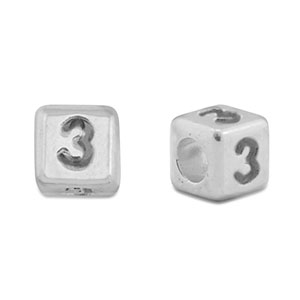 Metall Perlen Buchstabe DQ 3 Antik silber (Nickelfrei)