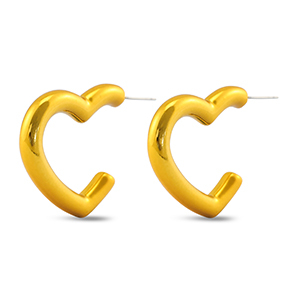 Trendy Ohrringe Herz Golden yellow