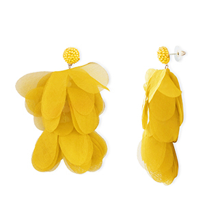 Trendy Ohrringe/Ohrstecker Chiffon Blume Yellow-gold