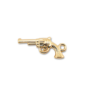 Metall Anh&auml;nger Revolver Gold