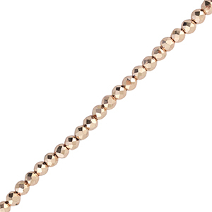 Top Glas Facett Perlen 2mm Rund Metallic rose gold