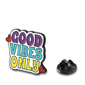 Anstecker "Good vibes only" Purple-turquoise-yellow