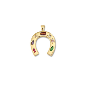 Brass TQ Metall Anh&auml;nger Hufeisen Gold