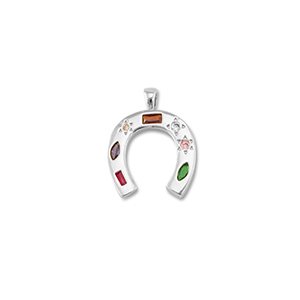 Brass TQ Metall Anh&auml;nger Hufeisen Silver