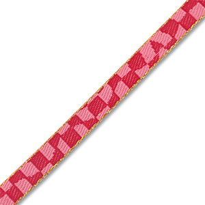 Schmuckband mit Text  Blockmuster Pink-red-gold