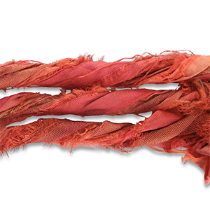 Sari-Seidenband Rust red-green