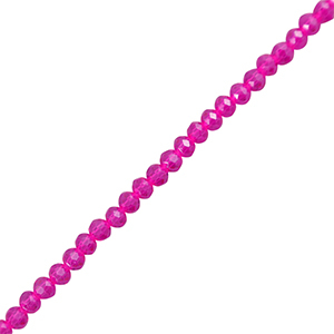 Top Glas Facett Perlen 4x3mm rondellen Fuchsia pink