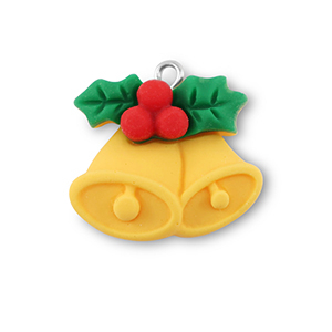 Resin Anh&auml;nger Weihnachtsglocken Orange-green-red