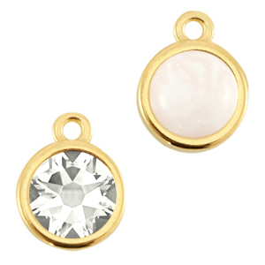 DQ Fassungen Metall Anh&auml;nger f&uuml;r 7mm Cabochon und SS34 flatback Gold (Nickelfrei)