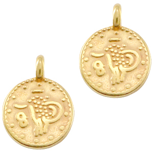 DQ Metall Anh&auml;nger M&uuml;nze Gold (Nickelfrei)