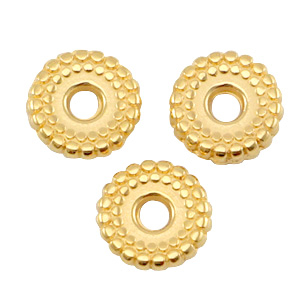 DQ Metall Ring disc 8mm deco Gold (Nickelfrei)