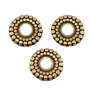 DQ Metall Ring disc 8mm deco Antik bronze (Nickelfrei)