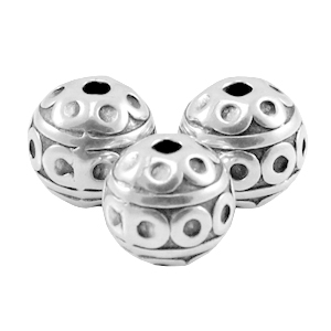 DQ Metall Perlen 8mm deco Antik silber (Nickelfrei)