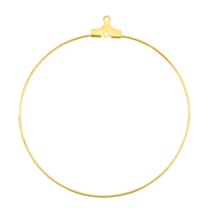 Metall Zubeh&ouml;r DQ Creolen H&auml;nger 50mm Gold (nickelfrei)