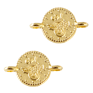 Metall Anh&auml;nger DQ Zwischenst&uuml;ck M&uuml;nze Gold (Nickelfrei)