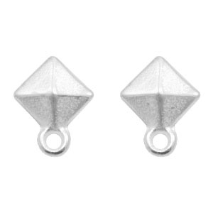 Metall Zubeh&ouml;r DQ Earpin Rhombus mit &Ouml;se Antik silber (nickelfrei)