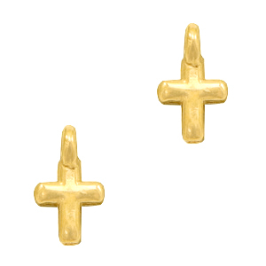Metall Anh&auml;nger DQ Kreuz Gold (Nickelfrei)