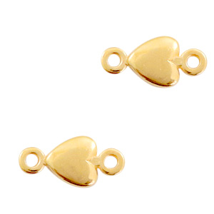 Metall Anh&auml;nger DQ Zwischenst&uuml;ck Herz Gold (Nickelfrei)