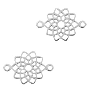 Metall Anh&auml;nger DQ Zwischenst&uuml;ck Mandala Antik silber (Nickelfrei)